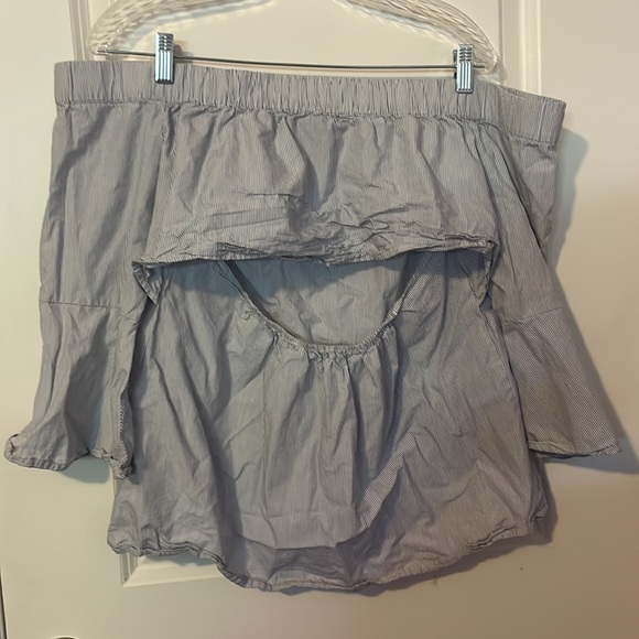 Off the shoulder blue and white gingham blouse - Picture 4 of 8